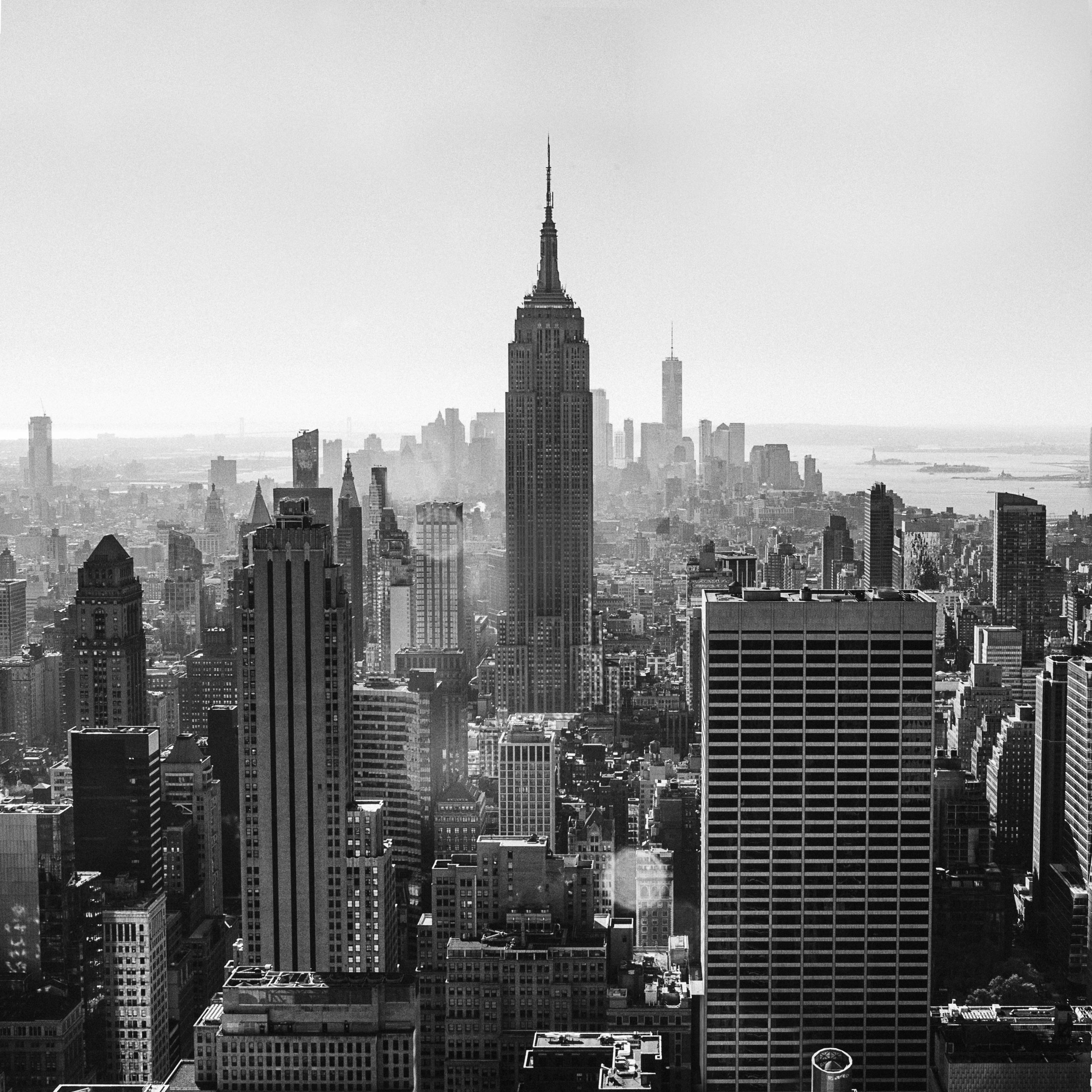 NYC-bw Blick auf die Skyline von New York